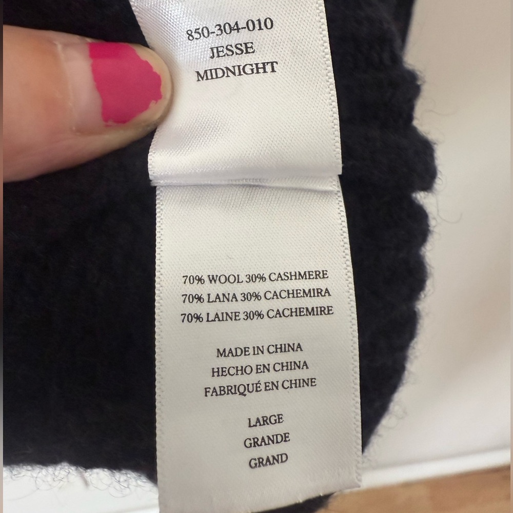 NWT Rails Jesse Wool & Cashmere Cable Knit Sweater Dress in Midnight Size Large - Picture 7 of 11